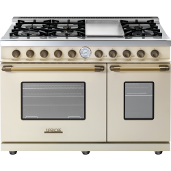 Aragaz mixt Superiore RD482GCCB DECO 48 Classic cu 6 arzatoare si cuptoare multiple, crem mat si finisaje bronz