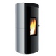 Sobă Caminetti Montegrappa NOIR M MW14 cu granule pentru încălzirea apei, ermetice și ventilate de 14 kw -
