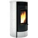 Sobă Caminetti Montegrappa EVOCA EVO NC8 cu peleți cu aer cald ventilat, cu ieșire de fum coaxială de 8 kw