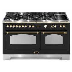 Aragaz Lofra Dolcevita RBID156MFT+MFT/AEOV, 150x60cm, gaz+inductie, 7 arzatoare, grill, rotisor, timer, cuptor dublu, crem