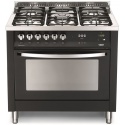 Aragaz Lofra Rainbow PNMG96MFT/C, gaz, 90X60cm, 5 arzatoare, grill electric, timer, aprindere electronica, negru