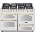 Aragaz Lofra Dolcevita120 RBP126SMFET+MFT/2AEO, 120x60cm, 7 arzatoare, 3 cuptoare, grill electric, timer, alb