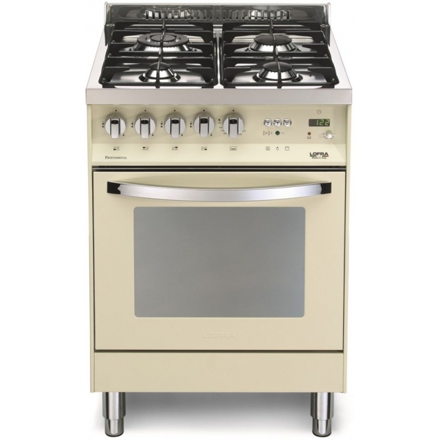 Aragaz Lofra RBI66MFT/CI, 60x60 cm, gaz, 4 arzatoare, grill, aprindere electronica, timer, crem