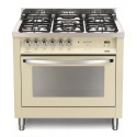 Aragaz Lofra Rainbow PBIG96GVT/C, gaz, 90x60cm, 5 arzatoare, grill electric, timer, cuptor gaz, aprindere electronica, crem