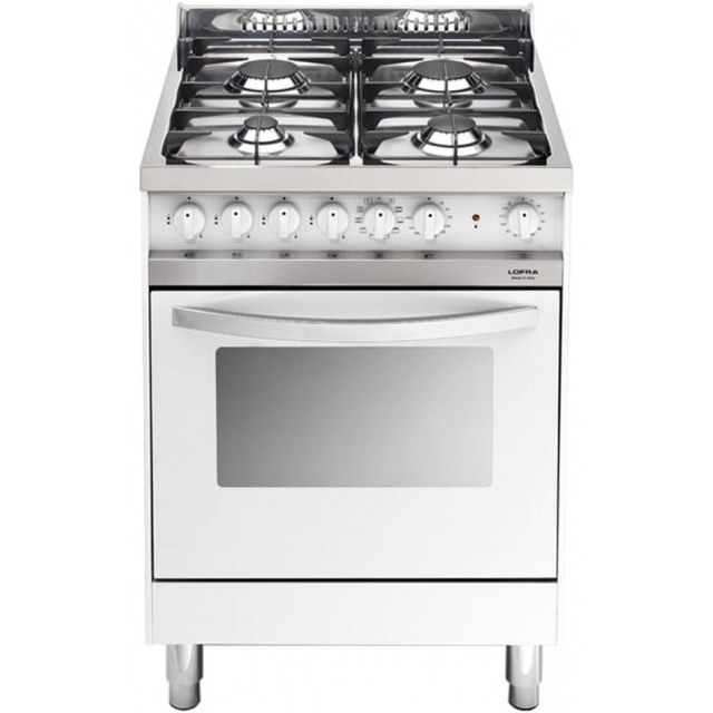 Aragaz Lofra Maxima MB66 MF, 60x60 cm, gaz, 4 arzatoare, grill electric, timer, aprindere electronica, alb