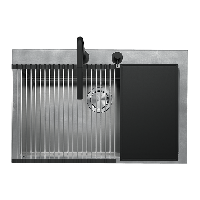 CHIUVETA BUCATARIE BARAZZA UNIQUE 1LUN81K, KIT ACCESORII + BATERIE, INCASSO, INOX