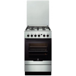 Aragaz Electrolux EKG51151OW, Gaz, 4 Arzatoare, Aprindere electrica, Grill, 50 cm, Alb
