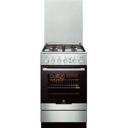 Aragaz Electrolux EKG51151OW, Gaz, 4 Arzatoare, Aprindere electrica, Grill, 50 cm, Alb