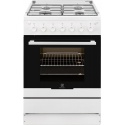Aragaz Electrolux EKG61182OW, 4 arzatoare, Aprindere electrica plita si cuptor, Grill, Rotisor, 60 cm, Alb