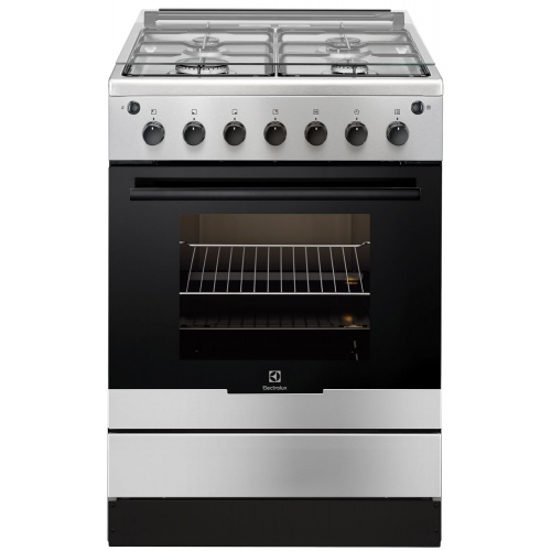 Aragaz Electrolux EKG51151OW, Gaz, 4 Arzatoare, Aprindere electrica, Grill, 50 cm, Alb