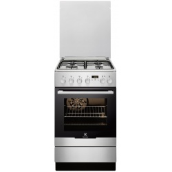 Aragaz Electrolux EKG51151OW, Gaz, 4 Arzatoare, Aprindere electrica, Grill, 50 cm, Alb