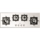 Plita incorporabila Fulgor Milano, FCH 1124 G 2DWK WH, 112 cm, 4 arzatoare, protectie gaz, butoane otel, sticla alba
