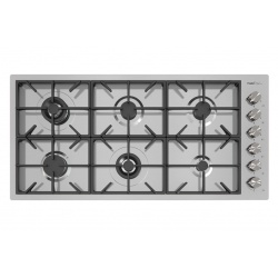 Plita incorporabila Foster Milano 7639000, instalare FT/FTS, gaz, 108cm, 6 arzatoare, aprindere electrica, siguranta gaz, inox