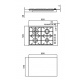 Aragaz Tecnogas P1X66M4VC, 60 cm, gaz, 4 arzatoare, grill, otel inoxidabil