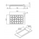 Aragaz Tecnogas P1X66M4VC, 60 cm, gaz, 4 arzatoare, grill, otel inoxidabil