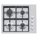Aragaz Tecnogas P1X66M4VC, 60 cm, gaz, 4 arzatoare, grill, otel inoxidabil