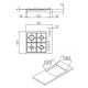 Aragaz Tecnogas P1X66M4VC, 60 cm, gaz, 4 arzatoare, grill, otel inoxidabil