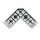 Aragaz Tecnogas P1X66M4VC, 60 cm, gaz, 4 arzatoare, grill, otel inoxidabil