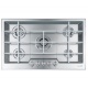 Plita incorporabila Foster KE White 7600132, instalare SF, gaz, 80.3cm , 5 arzatoare, aprindere electrica, siguranta gaz, inox