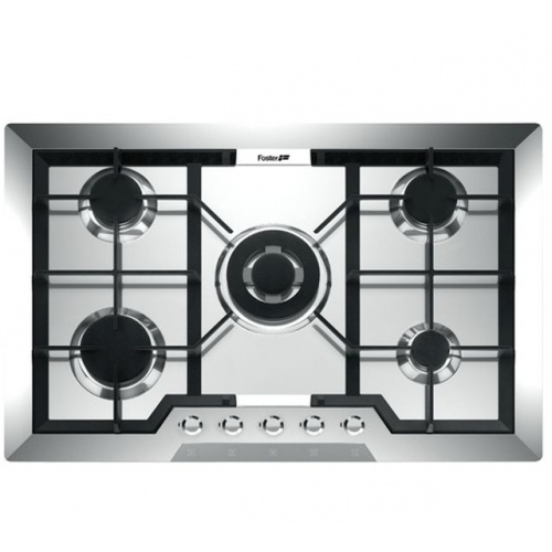 Plita incorporabila Foster Elettra 7064062, instalare STD, gaz, 76cm, 5 arzatoare, aprindere electrica, siguranta gaz, inox