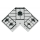 Plita incorporabila Foster Angolare 7038052, instalare STD, gaz, 83cm, 5 arzatoare, aprindere electrica, siguranta gaz, inox
