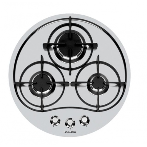 Plita incorporabila Foster Rando 7052022, instalare STD, gaz, Ø 52 cm, 3 arzatoare, aprindere electrica, siguranta gaz, inox