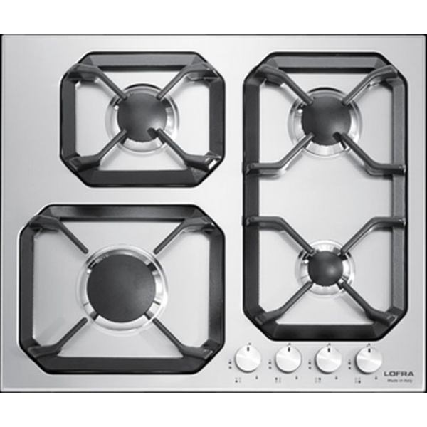 Aragaz Tecnogas P1X66M4VC, 60 cm, gaz, 4 arzatoare, grill, otel inoxidabil