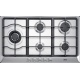 Aragaz Tecnogas P1X66M4VC, 60 cm, gaz, 4 arzatoare, grill, otel inoxidabil
