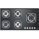 Aragaz Tecnogas P1X66M4VC, 60 cm, gaz, 4 arzatoare, grill, otel inoxidabil