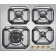 Aragaz Tecnogas P1X66M4VC, 60 cm, gaz, 4 arzatoare, grill, otel inoxidabil