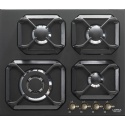 Aragaz Tecnogas P1X66M4VC, 60 cm, gaz, 4 arzatoare, grill, otel inoxidabil