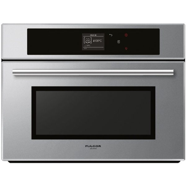 Cuptor incorporabil Fulgor Milano Compact 45 FCSO 4511 TM WH, 60 cm, cuptor multifunctional electric cu abur, sticla alba