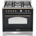Aragaz Lofra Dolcevita RNMG96GVGT/CI, 90x60 cm, gaz, 5 arzatoare, grill, aprindere electronica, timer, negru mat