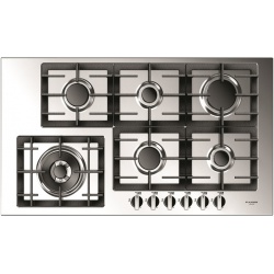 Plita incorporabila Fulgor Milano, QH 1124 G WK X, 112 cm, plita gaz, 4 arzatoare, sistem Stop-Gaz, butoane otel, sticla inox