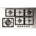 Plita incorporabila Fulgor Milano, QH 906 G WK X, 90 cm, plita gaz, 6 arzatoare, sistem Stop-Gaz, butoane otel, sticla inox