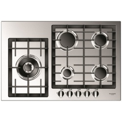 Plita incorporabila Fulgor Milano, QH 765 G WK X, 76 cm, plita gaz, 5 arzatoare, sistem Stop-Gaz, butoane otel, sticla inox