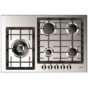 Aragaz Tecnogas P1X66M4VC, 60 cm, gaz, 4 arzatoare, grill, otel inoxidabil