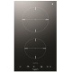 Plita incorporabila Fulgor Milano, CH 302 ID TC BK, 30 cm, plita inductie, 2 zone gatit, timmer, sticla neagra