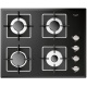 Plita incorporabila Fulgor Milano, FCH 604 G BK, 60 cm, plita gaz, 4 arzatoare,sistem Stop-Gaz, butoane otel, sticla neagra