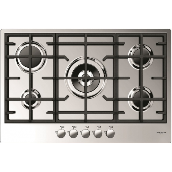 Plita incorporabila Fulgor Milano, CPH 765 GWK X, 76 cm, plita gaz, 5 arzatoare,sistem Stop-Gaz, butoane otel, inox,