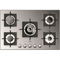 Plita incorporabila Fulgor Milano, FSH 775 G DWK XX, 75 cm, plita gaz, 5 arzatoare,sistem Stop-Gaz, butoane otel, inox