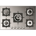 Plita incorporabila Fulgor Milano, FSH 775 G DWK XX, 75 cm, plita gaz, 5 arzatoare,sistem Stop-Gaz, butoane otel, inox
