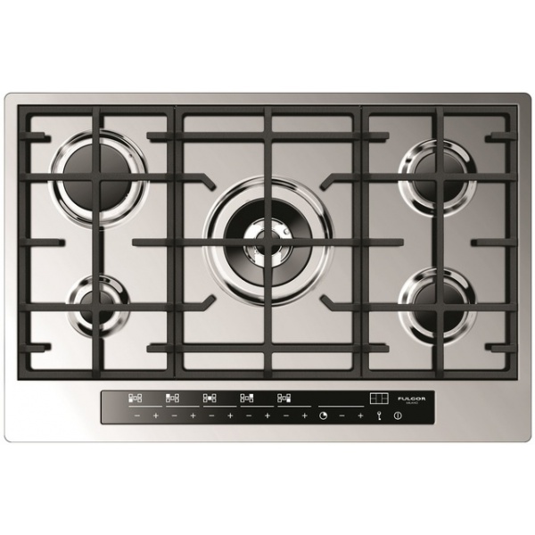 Plita incorporabila Fulgor Milano, CPH 765 GWK TC X, 76 cm, plita gaz, 5 arzatoare,sistem Stop-Gaz, touch control, inox