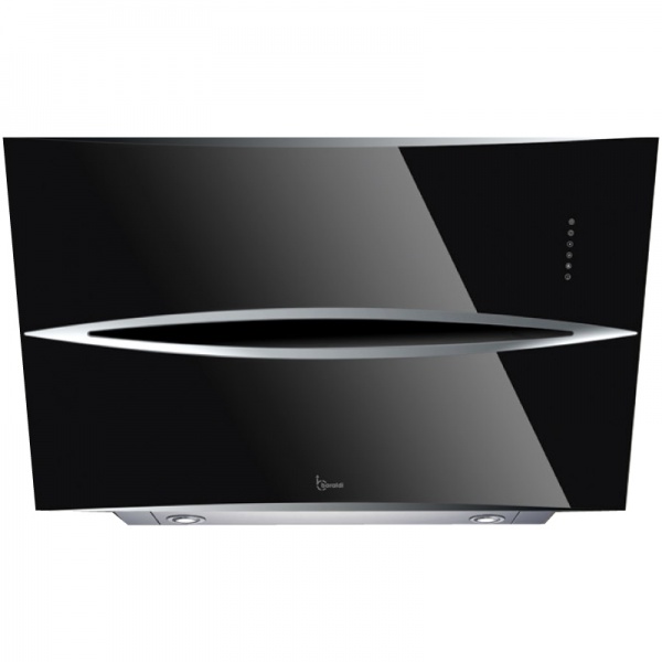 Hota design Baraldi Surf 01SUR090BL70, 90 cm, 700 m3/h, sticla neagra