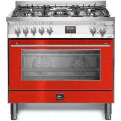 Aragaz Lofra VENEZIA PRG96MFT/AEO, gaz, 90X60cm, 5 arzatoare, grill electric, timer, aprindere electronica, rosu