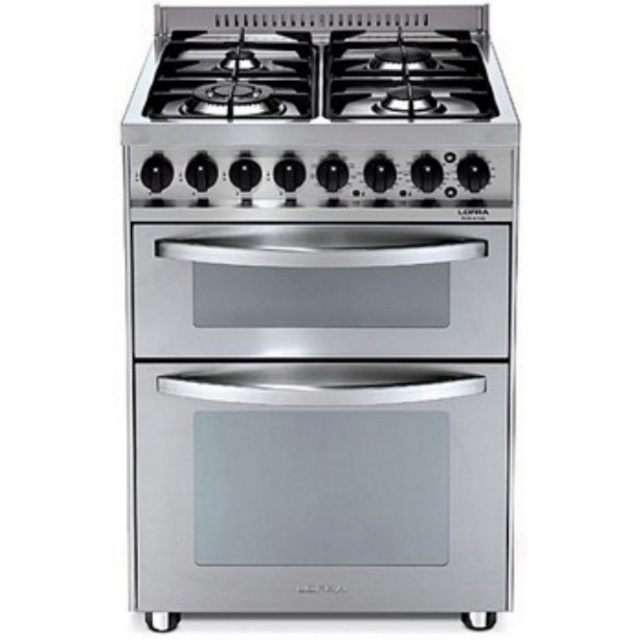 Aragaz Lofra Professional PUD66MFE/Ci, 60x60cm, 4 arzatoare, 2 cuptoare electrice, grill, rotisor, aprindere electronica, inox