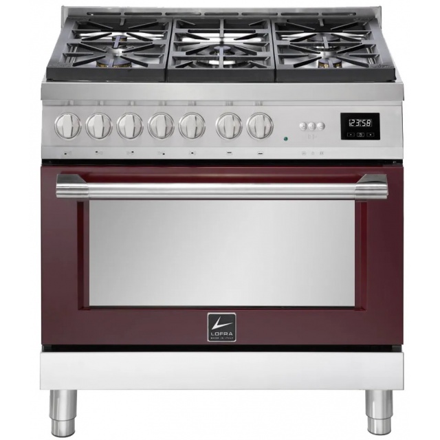 Aragaz Lofra ITALIA ARG96WGVGT/AEO, gaz, 90X60cm, 5 arzatoare, cuptor gaz, grill, rotisor, timer, aprindere electronica, Rosu