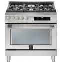Aragaz Lofra ITALIA ASG96WMFT/AEO, 90X60cm, 5 arzatoare, cuptor electric, grill electric, timer, aprindere electronica, Inox