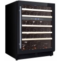 Vitrina de vinuri IOMABE IOW51DDBB, 51 sticle, 2 zone temperatura +5 până la +12 / +12 până la +22 °C, maner inox, negru