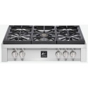 Aragaz Tecnogas P1X66M4VC, 60 cm, gaz, 4 arzatoare, grill, otel inoxidabil